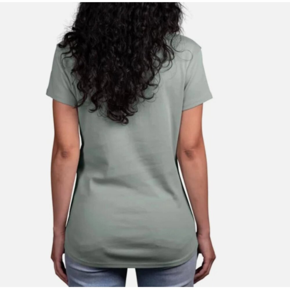 Kirkland Signature Ladies' Scoop Neck Pima Cotton Tee Green M - Picture 2 of 2